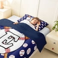 thumbnail image 4 of Erosebridal Sport Letter Monogrammed E Twin Comforter Sets 3-Piece for Teens,Baseball Gamer Bedding Set for Boys Girls,Navy Blue Reversible,Breathable Home Decor, 4 of 6