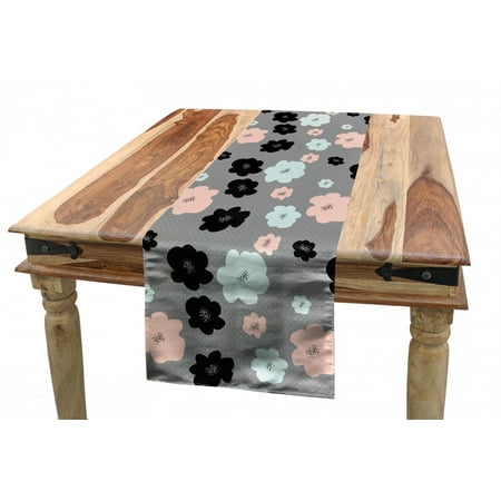

Floral Table Runner Abstract Peony Blossoms on Retro Classic Polka Dots Shabby Petals Dining Room Kitchen Rectangular Runner 3 Sizes by Ambesonne