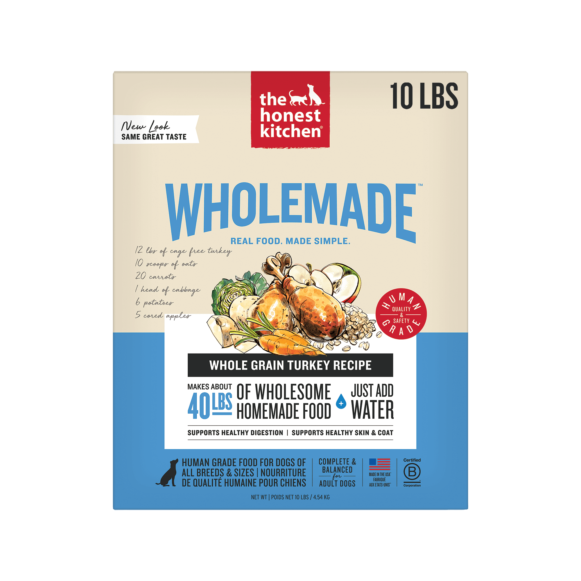 The Honest Kitchen Keen: Natural Human Grade Dehydrated Dog Food, Turkey & Organic Grains, 10 lbs (Makes 40 lbs)