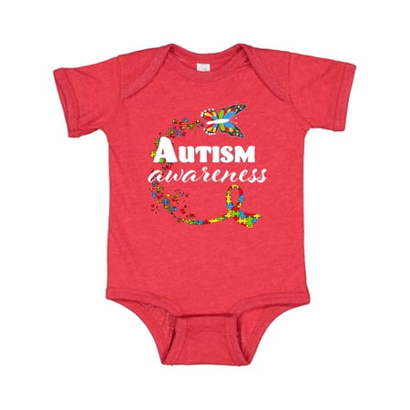 

Inktastic Autism Awareness Butterfly Ribbon Gift Baby Boy or Baby Girl Bodysuit