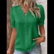 thumbnail image 5 of Blusa Elegante de Encaje con Cuello en V y Corta para Mujer Verde M, 5 of 8