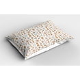 thumbnail image 2 of Ambesonne Tea Party Pillow Sham 2 Pack, Scattered Coffee Mocha, 30"x20", Pale Caramel Peach, 2 of 3