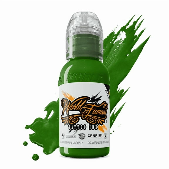 World Famous Tattoo Ink - Professional Tattooing Pigments - Everglades Green 1oz