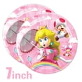 thumbnail image 3 of Suministros de fiesta de princesa Peach para niños y niñas, vasos, platos, mantel, servilletas, adorno de pastel, globo, decoraciones de cumpleaños, Baby Shower, 3 of 4