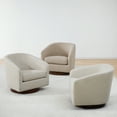thumbnail image 3 of CHITA Swivel Accent Chair Fabric, Round Barrel Arm Chair Living Room, Ivory White, 3 of 11