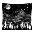 thumbnail image 1 of Tapiz de noche estrellada, tapiz de montaña, tapiz de estrella lunar, tapiz blanco y negro, dormitorio, sala de estar, 1 of 5
