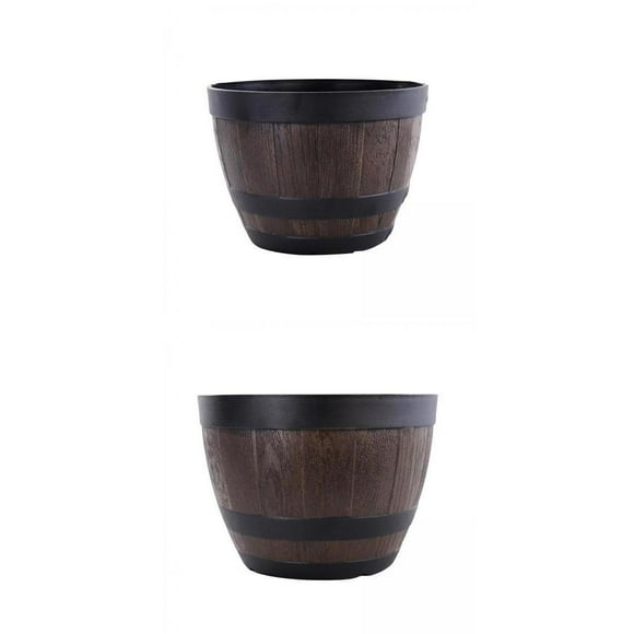 Almencla 2x Rustic Patio Flower Pot Garden Tree Large Outdoor Planter Plant Pot
