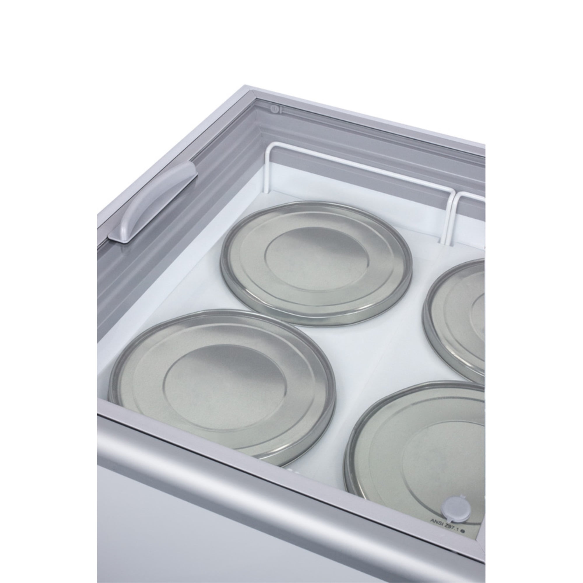 Ice cream chest freezer with glass sneeze guard (ships unassembled)