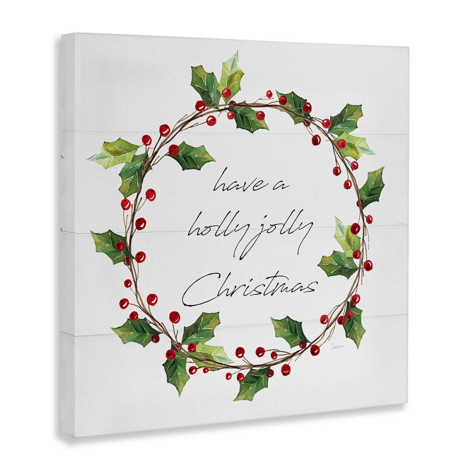 Stupell Industries Christmas Seasonal Phrase Holiday Painting Gallery Wrapped Canvas Art Prints Wall Art, 30 x 30