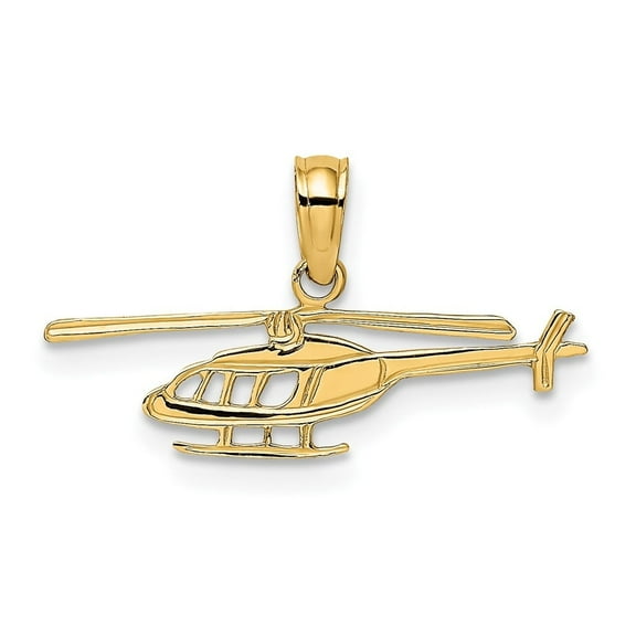 Auriga Fine Jewelry 10K Yellow Gold Helicopter Charm for Women (L-6 mm, W-21.75 mm)