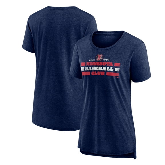 Women's Navy Minnesota Twins Power Swing Tri-Blend T-Shirt