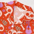 thumbnail image 6 of XIAOCHA Day Of The Dead Skull Guitar Floral Print Pajama Set For Women Flexible Elastic Band Loose Sleep Shorts, 6 of 8
