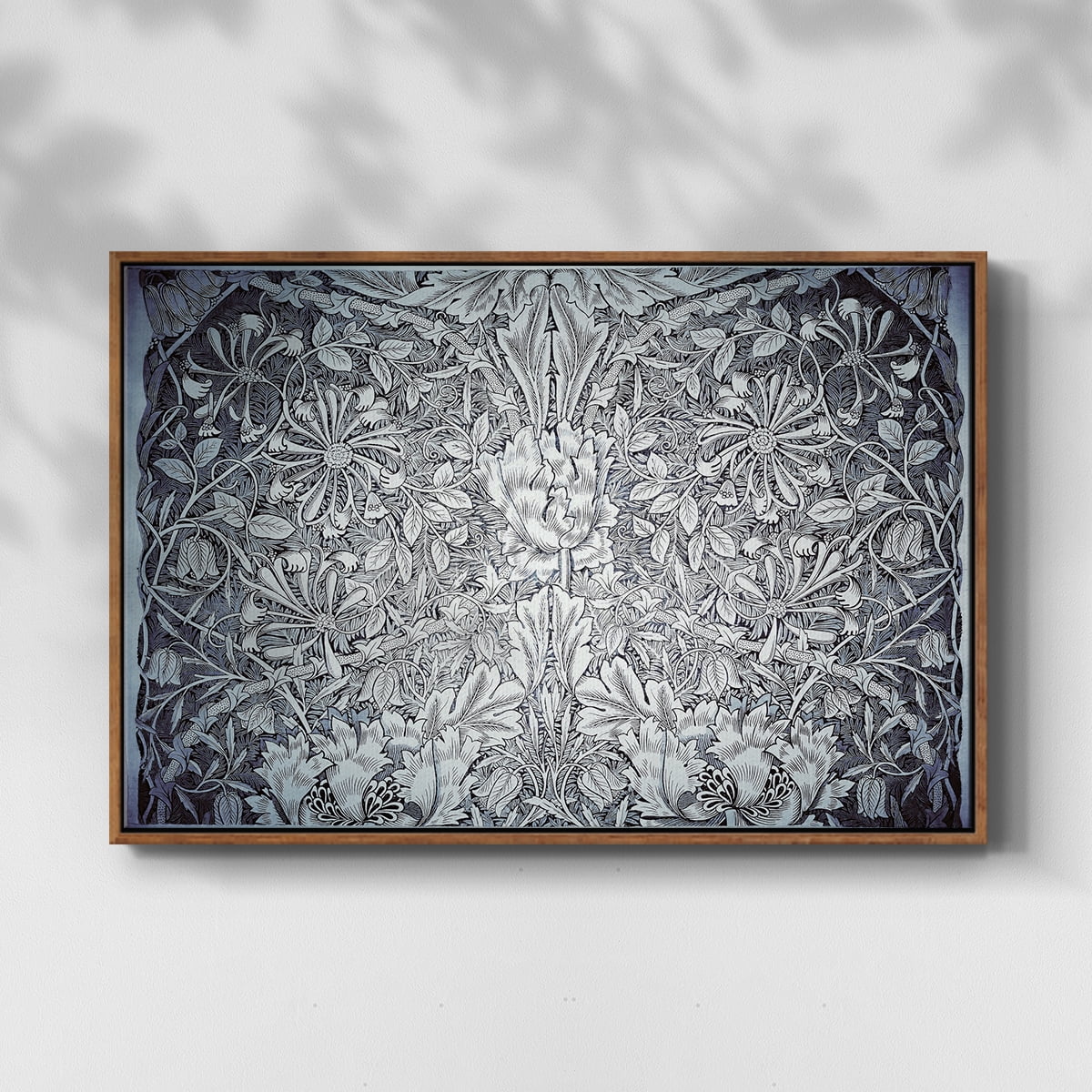 Vintage Abstract Print-LV Framed in Walnut Wood Gallery Wrapped Canvas 17 in. x 25 in.