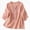 Orange, variant on Womens Summer Tops Floral Embroidered Tops Cotton Linen Shirts Boho Ethnic Style Peasant Tee Women 3/4 Sleeve V Neck Button Tunic Tshirt