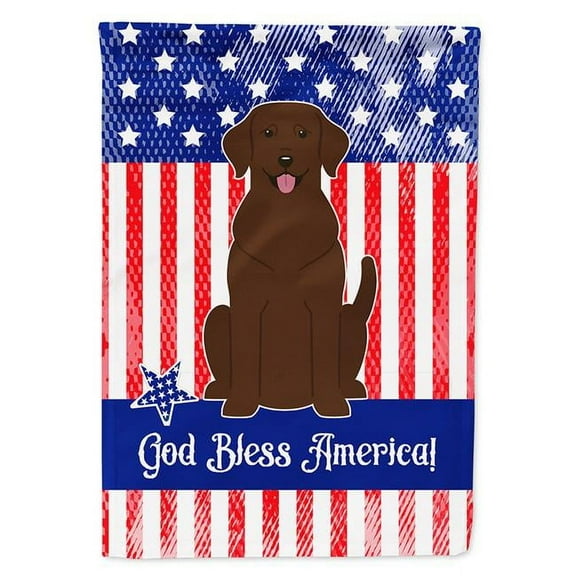 Patriotic USA Chocolate Labrador Flag Garden Size