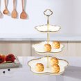 thumbnail image 3 of Soporte de pastel de postre Baoblaze Cerámica y metal de 3 niveles, 3 of 7