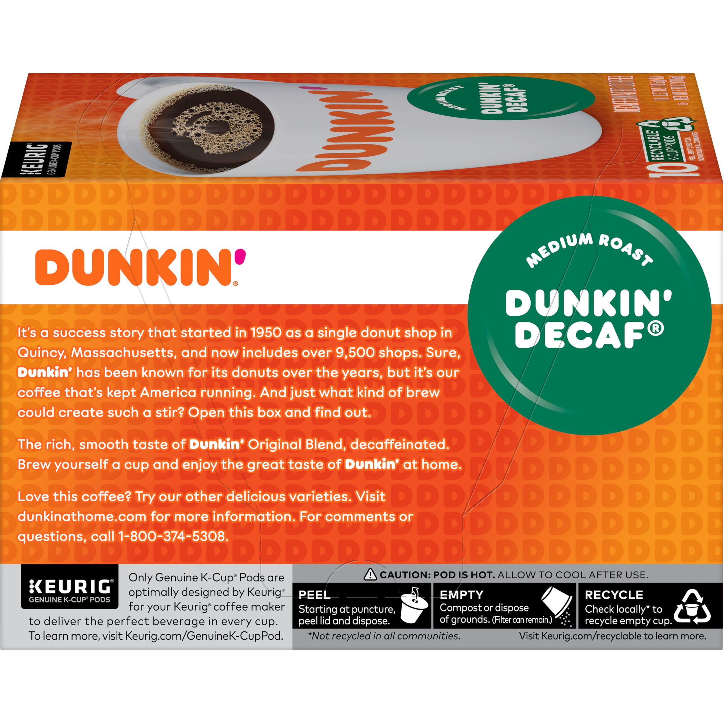 (60 Count) Dunkin' Decaf, Medium Roast, K-Cup Coffee Pods