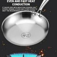 thumbnail image 6 of Non-coating Pure Titanium Pan, 100% Titanium Pans for Cooking Non Stick, Induction Stove Gas Stove, Stainless Steel Hammered Pan Pro with Spatula Sponge, 12in, 6 of 10