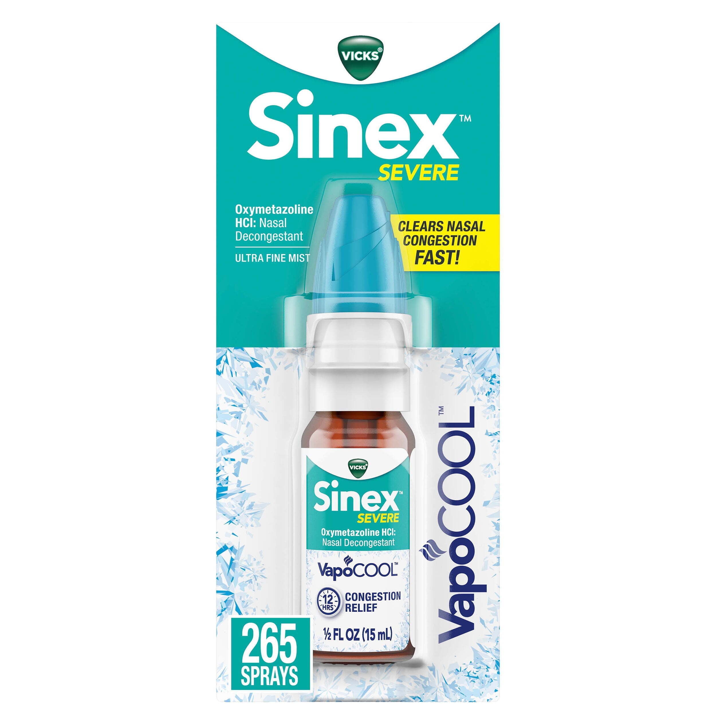 Vicks Sinex Severe VapoCool Nasal Spray Nasal Decongestant for Sinus Relief 0.5 Fl oz