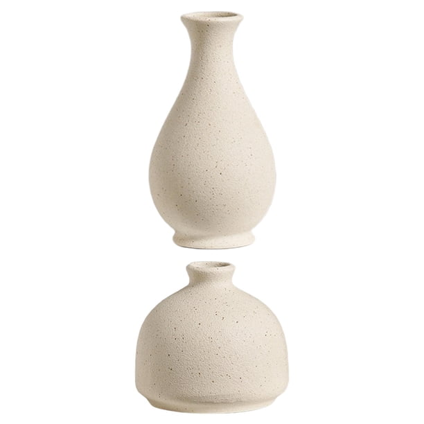 Jarrón de ceramica,Estatuilla de interior de maceta de florero de cerámica blanca,decoración del hogar Florero hidropónico Centro de mesa,Maceta de flores secas estatua de decoración de