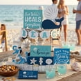 thumbnail image 7 of 15-Piece Summer Beach Layered Tray Decor Set, Coastal Seashell Nautical Centerpiece Arrangement, Wooden Tabletop Display for Home Kitchen Living Room, 7 of 7
