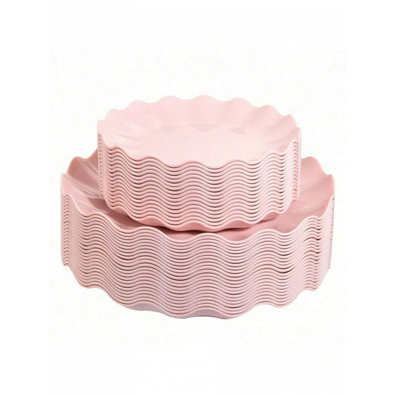 24pcs Pink Plates Reusable,Plastic Plates Durable And Microwave Dishwasher Safe,Baby Shower Plates,Light Weight Daisy Plastic Plates