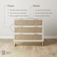 thumbnail image 3 of Nathan James Kova Boho Dresser or Storage Cabinet with Drawers for Bedroom or Nursery with Textilene Rattan Accent and Metal Legs, White, 3 of 6