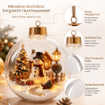 thumbnail image 4 of Glowing Christmas Story Ornament, 3.15in Light-Up Mini Holiday Scene with Warm LED Light, Festive Keepsake Gift for Home Christmas Party Tree Mantel Holiday Decoration, A, 4 of 7