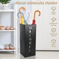 thumbnail image 3 of EIMELI Metal Umbrella Stand Rack Square Umbrella Holder  Black, 3 of 8