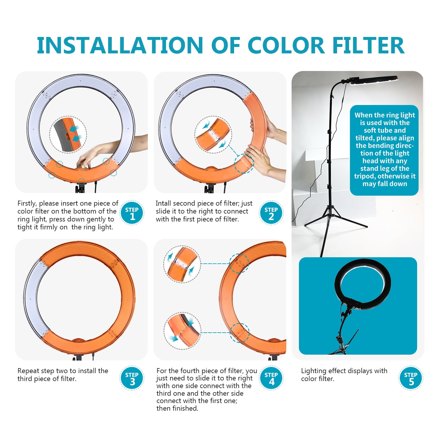 Neewer RL-18 Ring Light Kit, 18" 55W 5600K Professional LED with Stand & Phone Holder, for Studio Video