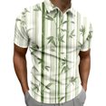 thumbnail image 7 of jowamay Mens Quarter Button Shirt Botanical Print Trendy Hawaiian Shirts Vacation Collared Tops for Golf Business Beach, 7 of 7