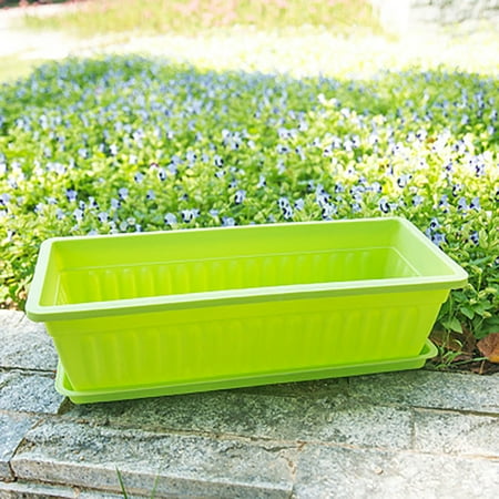 Flower Pots Flower Pot for Window Sill Indoor Outdoor with Drain Tray and Holes Versatile Garden Planter for Vegetables and Flowers, 43x19x14cm, Yellow