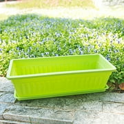 17 Inch Window Box Planter with Drainage Holes & Tray â Flower & Vegetable Planter for Indoor/Outdoor Use â for Windowsill, Patio, Balcony, Porch & Garden (Great Gift Idea)