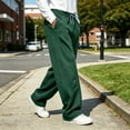thumbnail image 5 of Zylanna Men's Sweatpants with Side Pockets, Breathable Drawstring Elastic Waist Solid Color Baggy Activewear Jogger Pants for Sports Green, 5 of 9