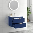 thumbnail image 2 of 24" Floating Wall Mounted bathroom vanity with white ceramic sink and drawer storage,Blue, 2 of 16