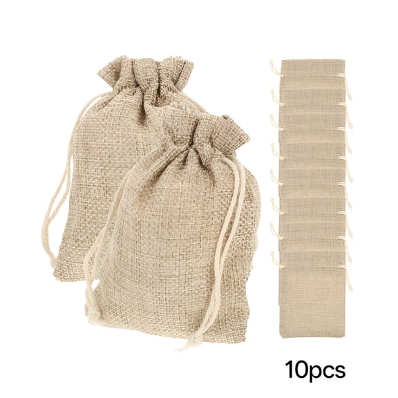 GASTROPOD Burlap Drawstring Pocket Festival Gift Bag Linen Jewelry Small Bags Wedding 10 Pcs