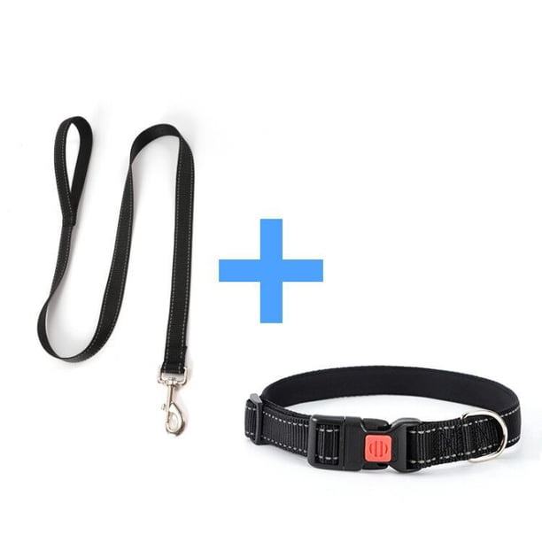 Collar para perro (negro), acolchado, ajustable, muchos colores y tamaños para cachorros de gatos pequeños, medianos, grandes y extragrandes.