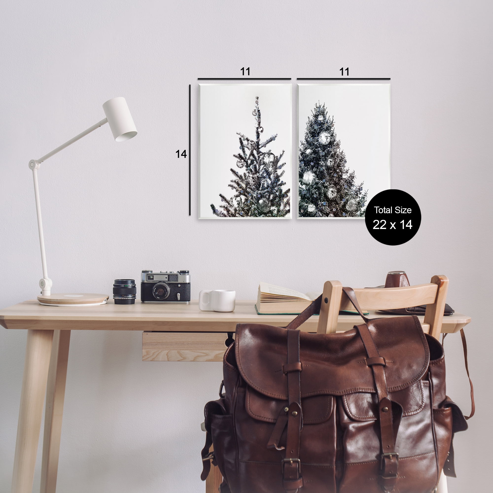 Stupell Industries Disco Ball Christmas Tree Holiday Photography Unframed Art Print Wall Art, 11 x 14, Set of 2