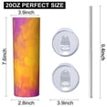 thumbnail image 3 of 20oz Stainless Steel Skinny Tumbler with Telescopic Straw, Vacuum Insulated Slim Travel Cup, 360° Full Wrap Printed, Colorful Aurora Print, 3 of 6
