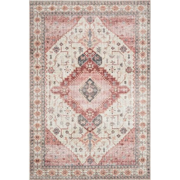 Loloi II Skye Oriental Ivory / Berry Area Rug