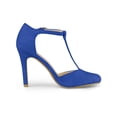 thumbnail image 3 of BLISSFUL STEP Chaussures pour Femmes Bout Rond Talon Aiguille Sandales à Bride en T Bleu Foncé 9, 3 of 7