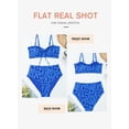 thumbnail image 4 of Eytino Women's High Waisted Bikini Set Floral Print Front Lace Up 2 Piece Swimsuit Ruched Ruffle Trim Bathing Suit with Adjustable Spaghetti Straps M, 4 of 10