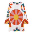 thumbnail image 3 of 70's Rainbow Loose Dress Evening Dress Summer Dresses for Women Luxury Dress Long Sleeved Dress, 3 of 4
