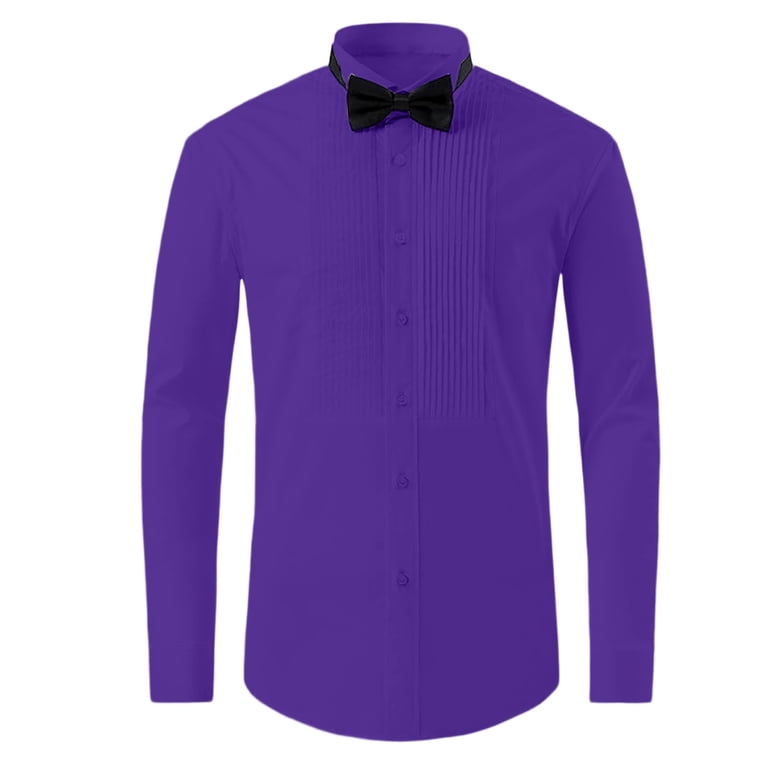 purple french cuff dress shirt Mens Long Sleeve French Cuff Roman Pontiff Full Collar Shirt (Blue Purple) | Size: 17.5