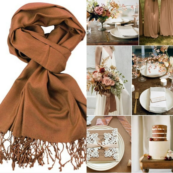 Dark Brown Pashmina Scarf Shawl, Bridesmaid Shawl, Bridal Wrap, Wedding Shawl