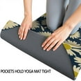 thumbnail image 3 of Darkblue Daisy Flower Yellow Centers Pattern Hot Yoga Mat Towel Non Slip for Hot Yoga - Quick-Drying Yoga Mat Cover with 4 Corner Pockets with Travel Bag - Hot Yoga Towel Non Slip 74"x26", 3 of 6