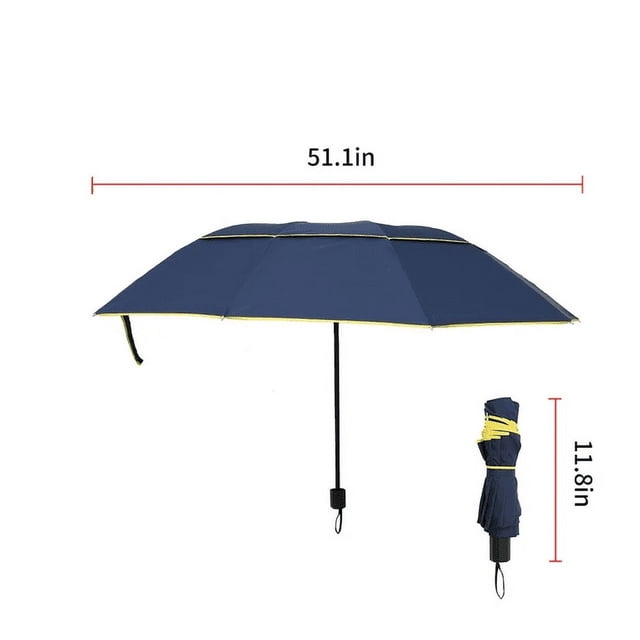 Large Umbrella For Rain Windproof Double Vented Rustproof Folding Compact Golf Umbrella With 360 Degree Adjustable Clamp