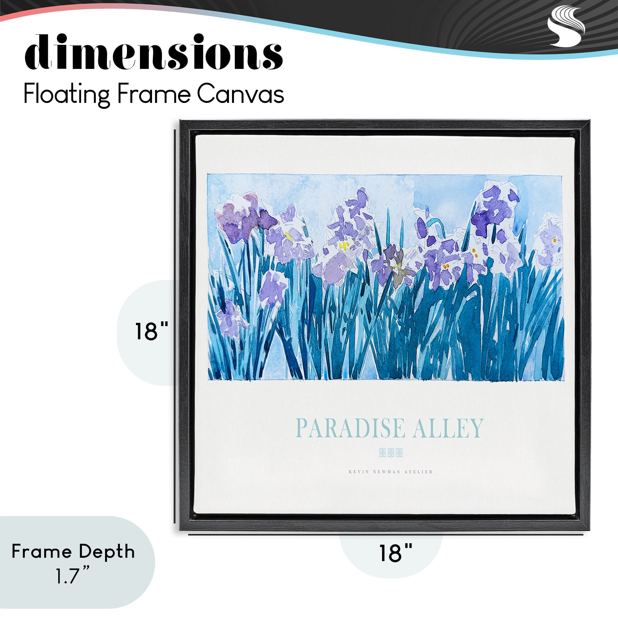 Stupell Industries Paradise Alley Purple Irises Black Framed Floater Canvas Wall Art, design by Jadei Graphics