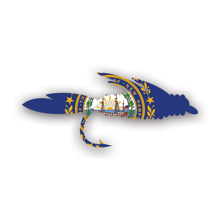 New Hampshire Fly Fishing Sticker Decal - Self Adhesive Vinyl -  Weatherproof - Made in USA - nh fish lure tackle flies fly rod angler 