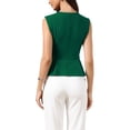 thumbnail image 3 of INSPIRE CHIC Peplum Vest for Women's Elegant Sleeveless Crew Neck Flared Hem Work Office Tank Tops L Dark Green, 3 of 5